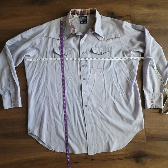 Vintage Dee Cee Rangers Western Shirt Mens XXXL Mr Tall Purple Plaid Trim 3XL - Picture 6 of 16